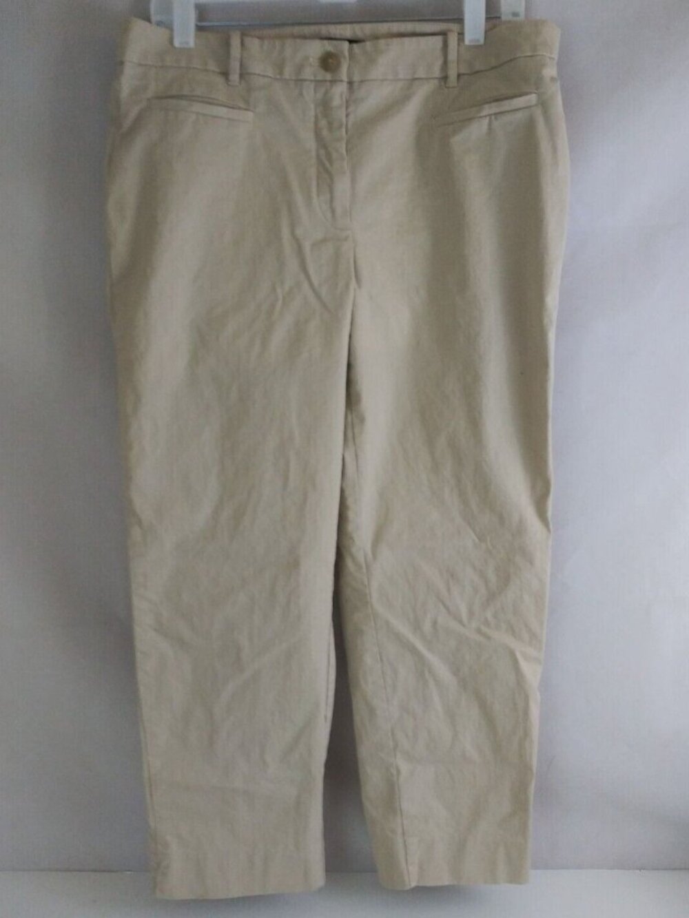 Ann Taylor Curvy Fit Women's Khaki Cream Bootcut Dress Pants Slacks Size 12